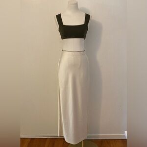House of Harlow 1960 Ivory Cream Satin Maxi Skirt, XS